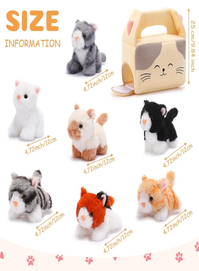 Blueweenly 8 Pcs Cat Stuffed Animal Set Plush House with 7 Soft Stuffed Animal Plush Toy for Kids Birthday Valentines Classroom Party Favors Goodie Bags Stuffers - Image 2